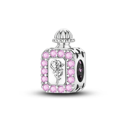 925 Sterling Silver Pink Charms Beads Butterfly Perfume Bottle Crown Heart Shaped Zircon Charms for Women Fine DIY Jewelry Gifts