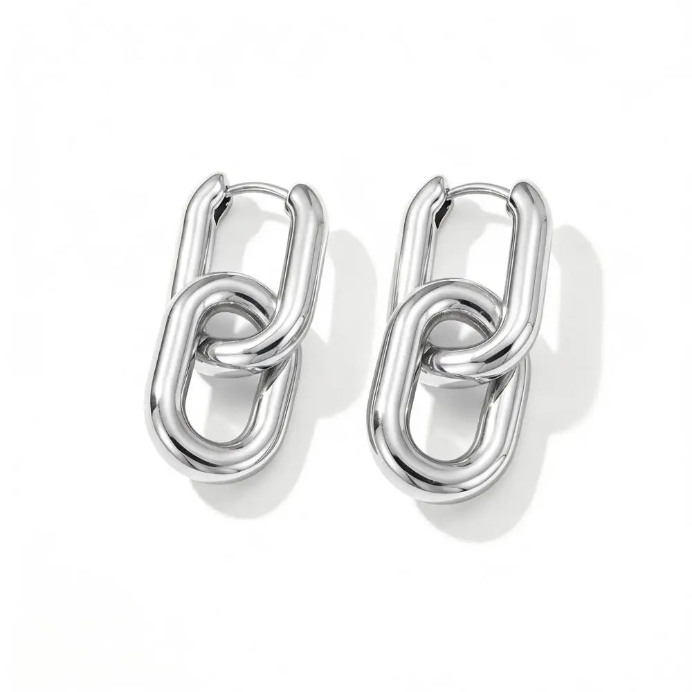 Minimalist Stainless Steel Fashion Gold Color U Shape Trendy Geometric Square Hoop Designer Earrings for Women Party Jewelry
