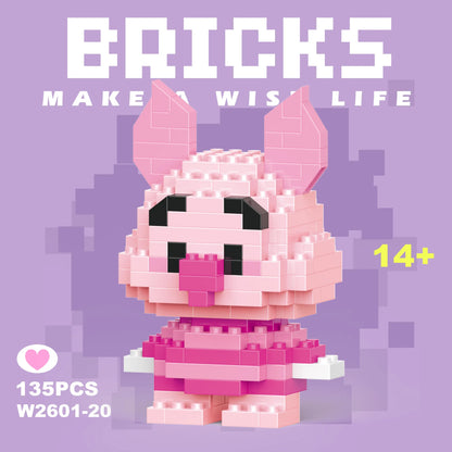 Disney 108 style Stitch LinaBell StellaLou Building Blocks Princess Cartoon Figrues Bricks Children's Assembly Toys Model Gift