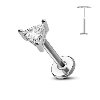 ASTM F136 G23 Titanium Flower Threadless Earring Piercing Petals Leaf Heart Butterfly Pin Daith Conch Push in Labret Stud