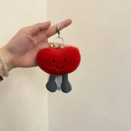 New fun with tag red love Keychain cute Keychain bag pendant accessories doll pendant holiday gifts for girls and ladies.