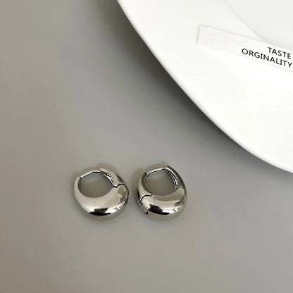 Trendy 925 Sterling Silver Circle Hoop Earrings for Women Real Silver Jewelry Fashion Earrings
