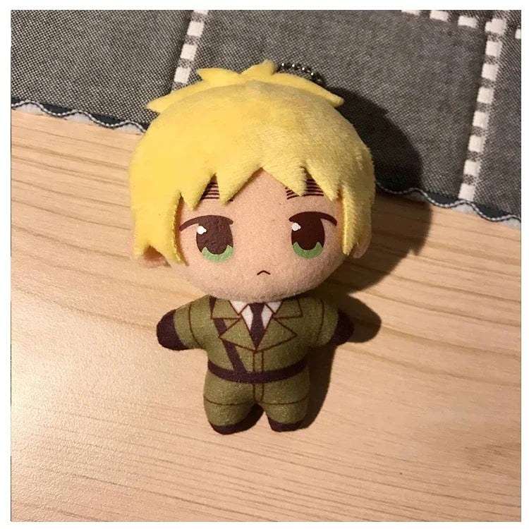 10CM Axis Powers Worlds Stars Plush Doll Keychain Hetalia Arthur Kirkland Alfred F Jones Wang Yao Keyring Cosplay Props Gift