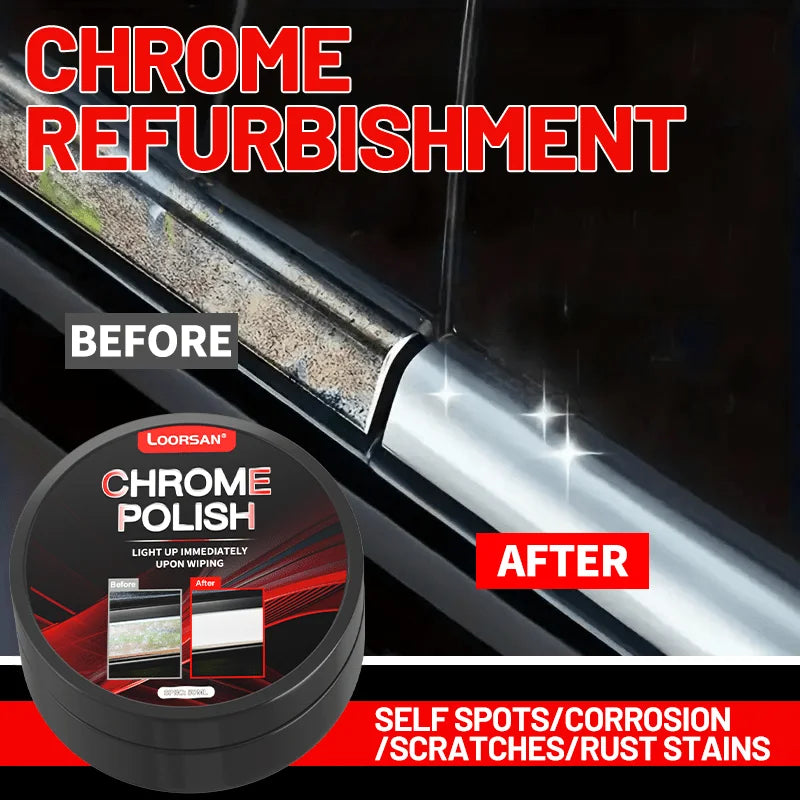 A Restoration Paste for Chrome Parts of Vehicles, Designed for Renewing Oxidized Chrome Trim And Emblems, Comes with a Sponge