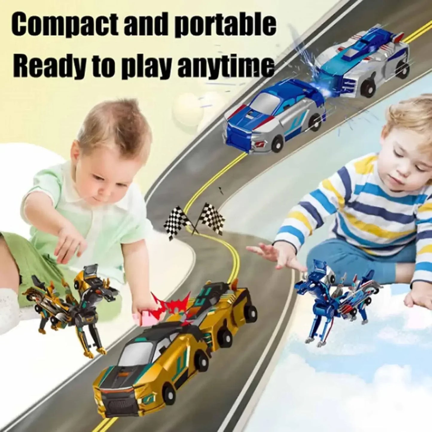 Car God Quick Transformation Toy Dinosaur Flying Dragon Combination Pegasus Unicorn Magnetic Collision Transformation Fun Toy