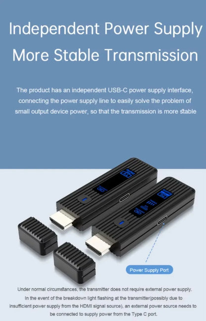 Wireless HDMI-Compatible Video Transmitter and Receiver Extender kit TV Stick Dongle Adapter For PC Camera Laptop To Monitor TV