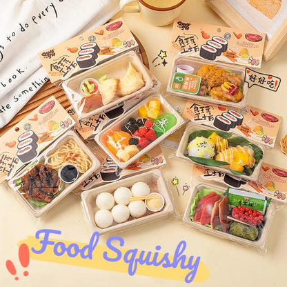 Funny Simulation Food Fidgets Toys Sushi Fruit Mochi Squishy Sensory Toy for Kids Adults TPR Squeeze Stress Relief Abreact Toy