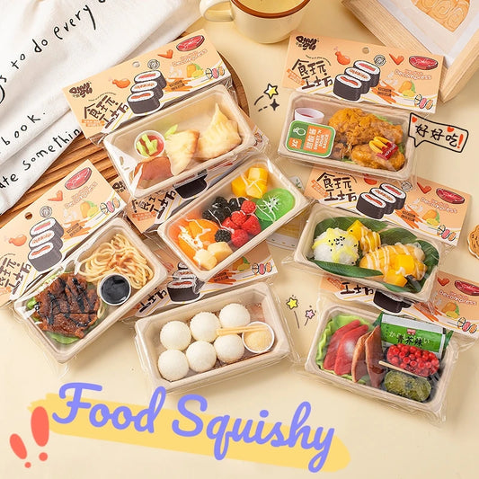 Funny Simulation Food Fidgets Toys Sushi Fruit Mochi Squishy Sensory Toy for Kids Adults TPR Squeeze Stress Relief Abreact Toy