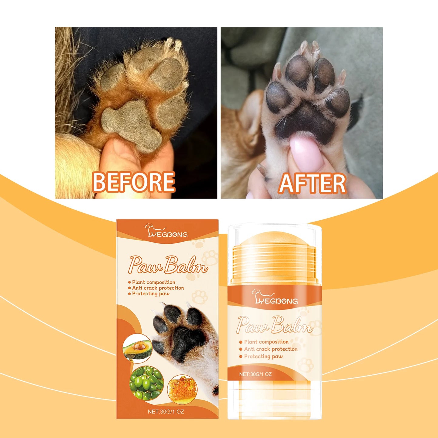 YEGBONG Paw Balm Moisturizing Care for Cat and Dog Claws and Feet, Moisturizing and Nourishing Pet Claws Dog cream for Paws