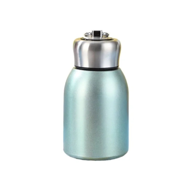 Mini Chubby Big Belly Cup Stainless Steel Thermos Cup Portable Carrying Ring 300ml Vacuum Flask Insulated Hot Water Bottle