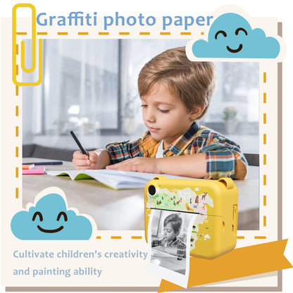 Kids Camera Digital Children Camera Instant Print Photo 1080P HD Video Recorder Toddler Mini Thermal Printer Birthday Gifts