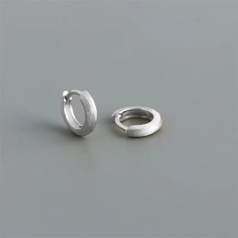 WANTME Real 925 Sterling Silver Minimalist Bohemian Round Ear Buckle for Women Punk Unisex Rock Hoop Earring Jewelry Accessories