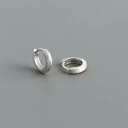 WANTME Real 925 Sterling Silver Minimalist Bohemian Round Ear Buckle for Women Punk Unisex Rock Hoop Earring Jewelry Accessories