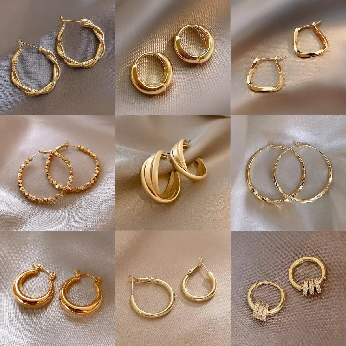 Shevalues Women Classic Earring Lady Gold Color Hoop Earring Girls Simple Style Small Ear Studs Jewelry Gifts New Ear Rings