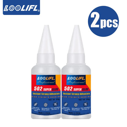 LOOLIFL Professional 502 Fast Glue Waterproof Universal Repair Adhesive Food Safe CA Glue for Plastic Wood Metal Ceramics Glass