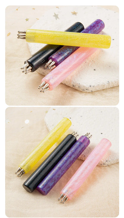 DIY Nail Art 5-Petal Dotting Tool Flower Creator 1.8mm Fine Tip Rhinestone Pickers Glitter Handle Manicure Nail Tools Brushes