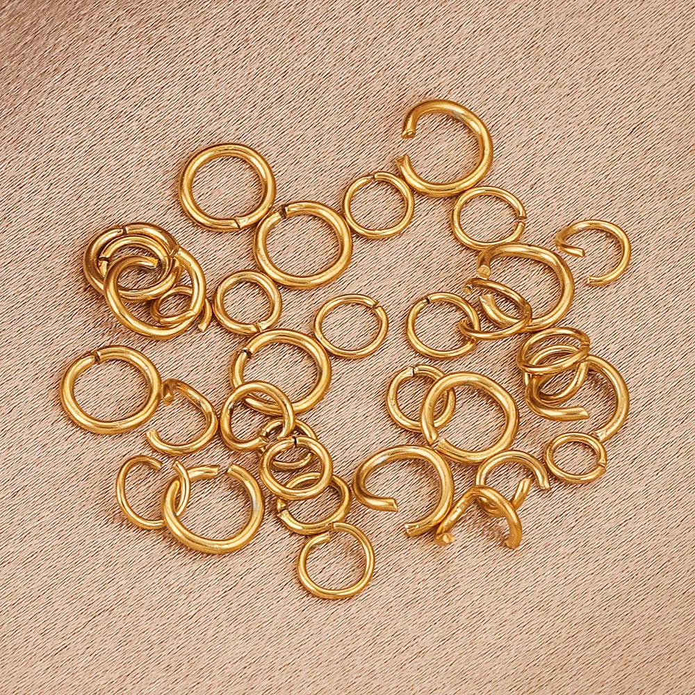 100-200pcs/lot 3/4/5/6/7/8/10mm Stainless Steel Gold Plated Jump Ring Connector for Diy Jewelry Making Accessories Wholesale