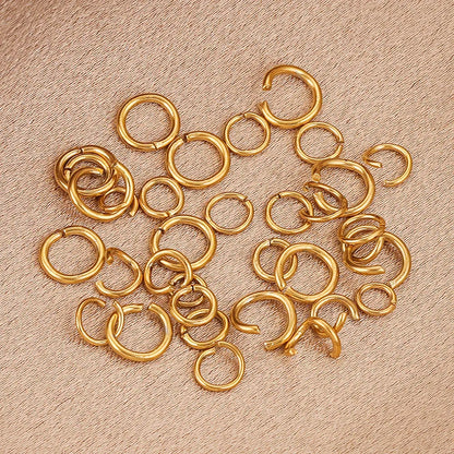 100-200pcs/lot 3/4/5/6/7/8/10mm Stainless Steel Gold Plated Jump Ring Connector for Diy Jewelry Making Accessories Wholesale