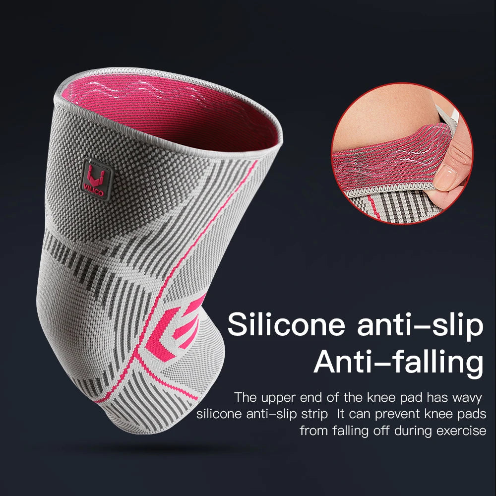1 PC Professional Knee Support Compression Knee Sleeve Anti Slip Silicone Knee Braces for Knee Pain Meniscus Tear
