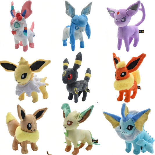 New Pokemon Eevee Evolution Plush Toy Flareon Vaporeon Jolteon Espeon Umbreon Glaceon Leafeon Sylveon Stuffed Doll Kids Gift