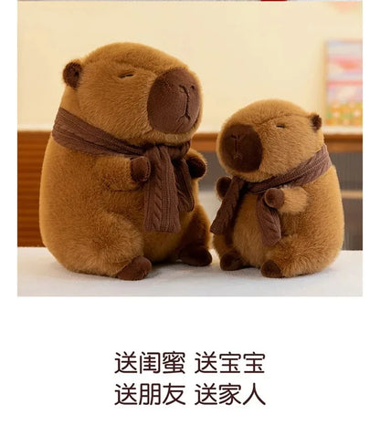 35CM Hot Plush Stuffed Doll Cute Scarf Pufferfish Plush Kawaii Animal Toy Children's Birthday Gift Capybara Doll Kids Toys