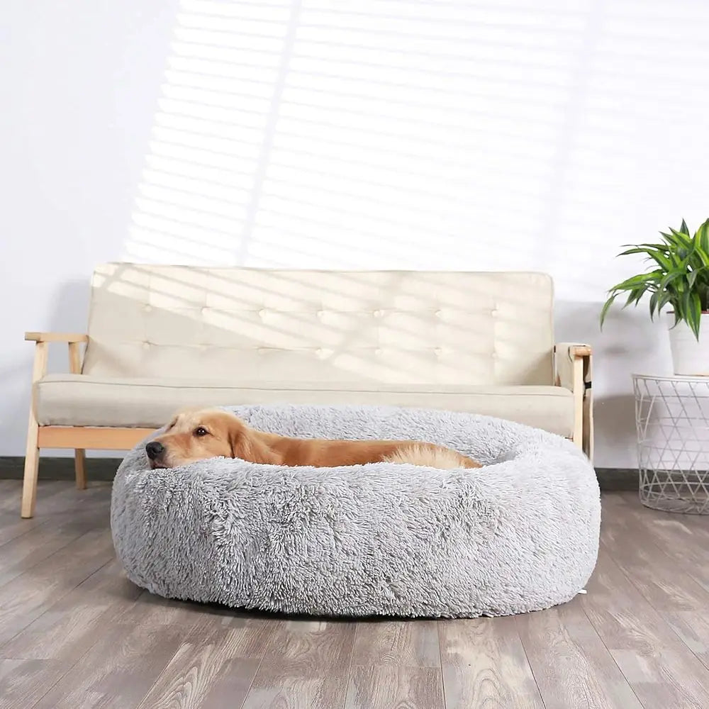 X-Large Calming Donut Dog Bed, Comfortable Indoor Bed for Large Pups, 36 Inch