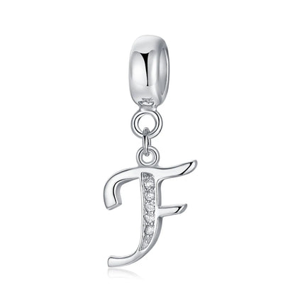 925 Sterling Silver Charms Original Letter Alphabet A-Z Pendant Beads Fit Brand Bracelets Necklaces Diy Jewelry For Women