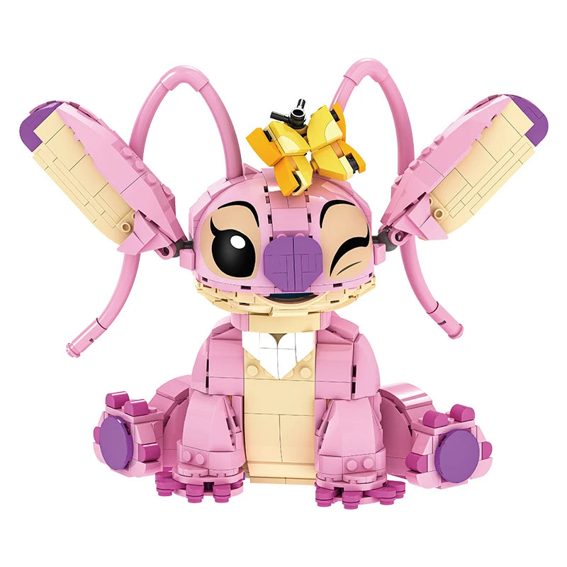 New Stitch Angel CP Building Blocks 2025 - Large Piece Cartoon Toys with Moving Ears Kids Assembly Gift for Boys Girls Birthday