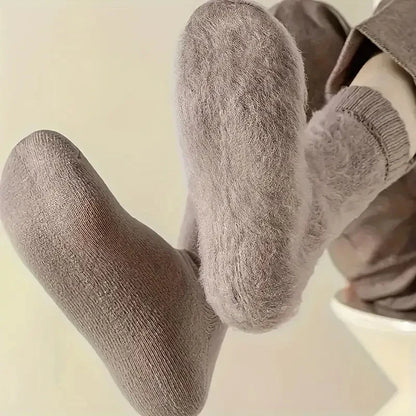 3 pairs Boot Socks for Women Thermal Socks For Thick Winter Outdoors Warm Socks Soft Warm Classic Big Girl Cotton Socks