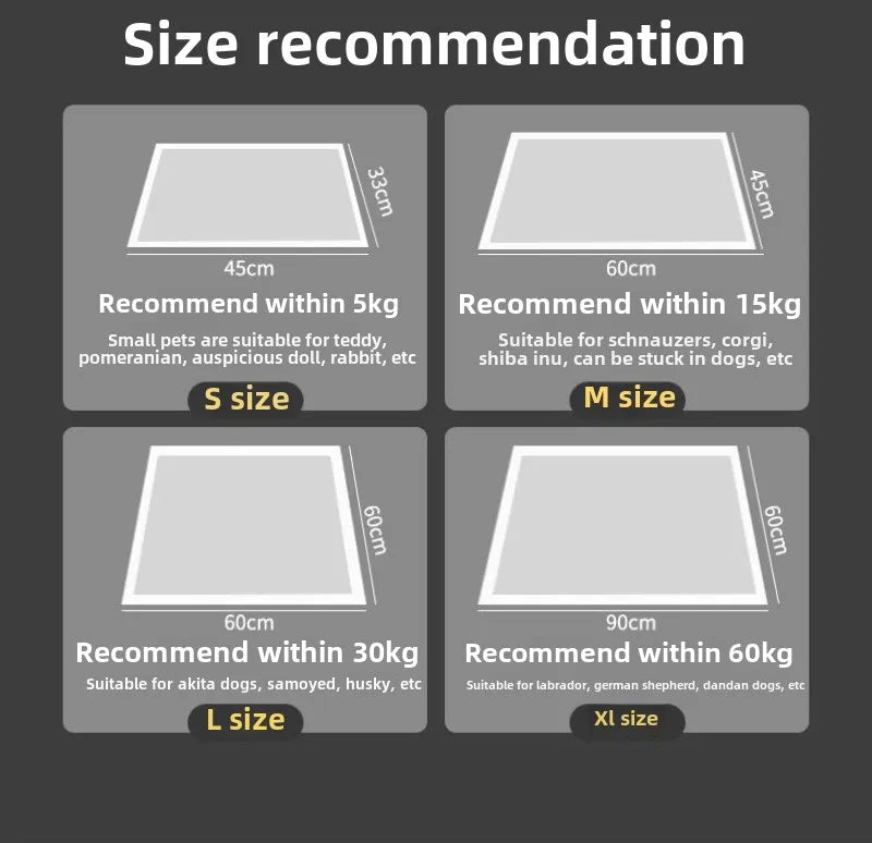 Dog Paper Pee Pad Bamboo Charcoal Thickened Disposable Diaper Pad Water Absorbent Cat Diaper Pet Products Cleaning Accessories