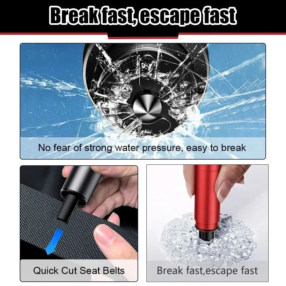 2025 New 2-in-1 Mini Car Safety Hammer Car Glass Window Breaker Escape And Rescue Tool With Seat Belt Cutting Tool Car Parts