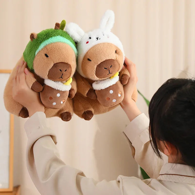 Capybara Plush Toy Simulation Capibara Cosplay Unicorn Dinosaur Dress Boba Bread Fruit Food Decor Birds Bubble Stuffed Animals
