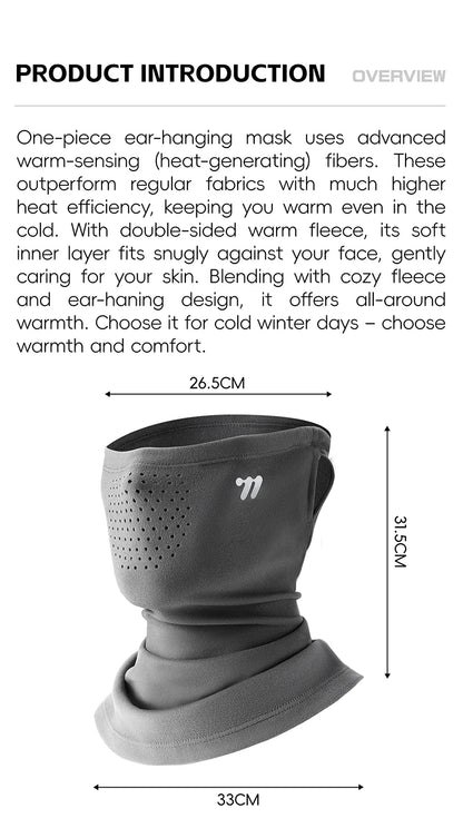 WEST BIKING Thermal Cycling Mask Winter Windproof Breathable Ear-hanging Mask Skiing Climbing Scarf Warm Balaclava Sports Gear