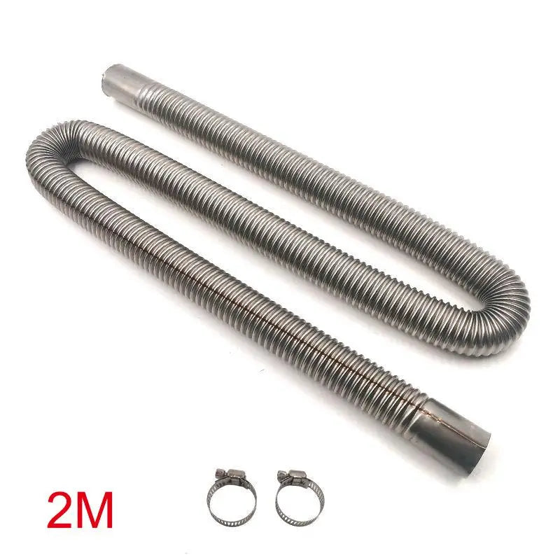 Vent Hose 60-300cm Stainless Steel Tube For Car Air Heater With Hose Clamp