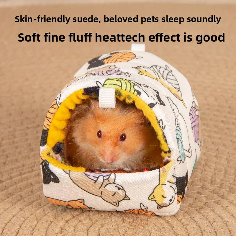 Winter Small Animal Sleeping Bed Soft Rabbit Squirrel Comfortable  Guinea Pig Nest Warm Mat Hamster House Guinea Pig Cage