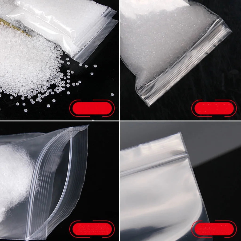 100Pcs/lot Small Zip Lock Plastic Bags Transparent Bag Reclosable Vacuum Storage Bag Clear Bags Ziplock Food Storage zip Bags
