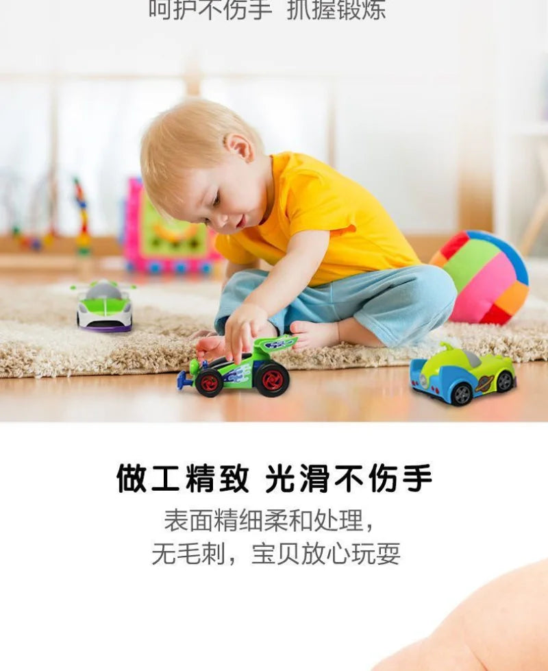 13cm Disney Pixar Toy Story Inertial Woody Buzz Pull Back Car Simulation Doll Children's Interest Training Development Toys