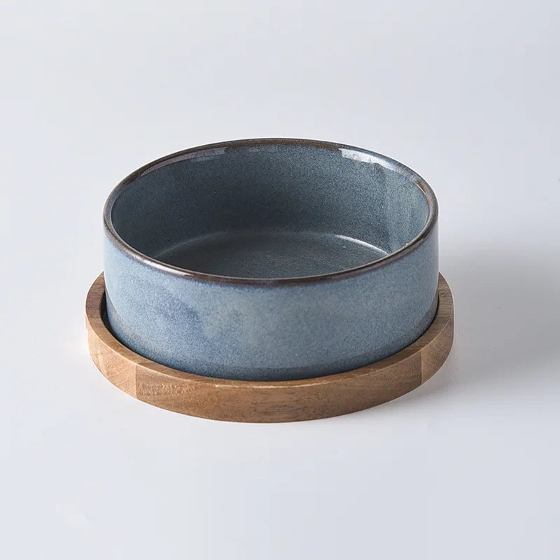 Cat Bowl Cat Food Bowl Ceramic Pet Food Water Feeder Small and Medium-sized Dogs Protection Spine Protection Rollover Prevention