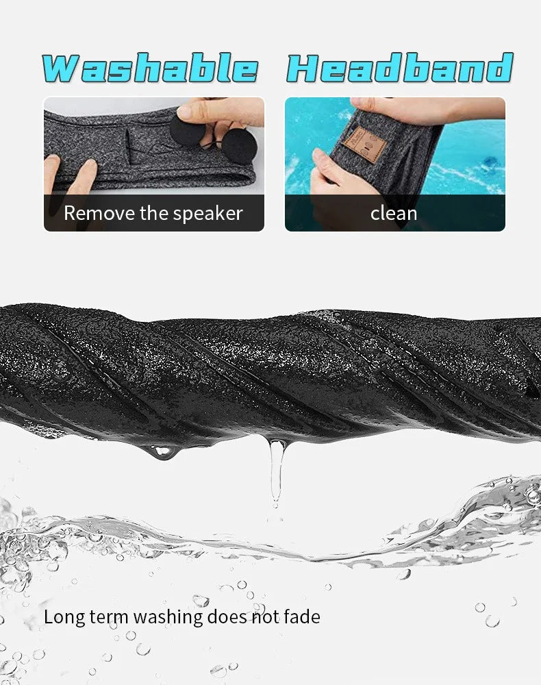 HYE Bluetooth Earphones Sports Sleeping Headband Elastic Wireless Headphones Music Eye Mask Wireless Bluetooth Headset Headband