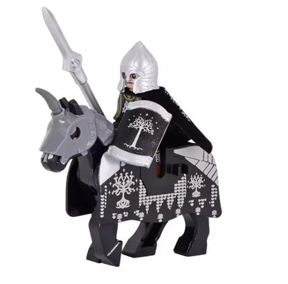 Medieval Knight Figure Building Blocks Roman Rohan Temple Soldier Infantry Commander Mount War Horse Wolf Orc Boy Toy Gift S009