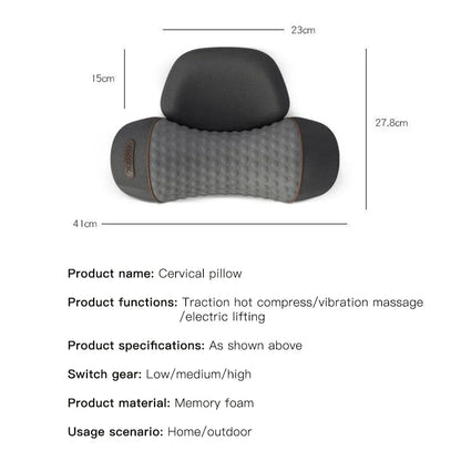 Electric Neck Massager Pillow Cervical Stretcher Heating Vibration Massage Back Traction Orthopedic Sleeping Pillows Support