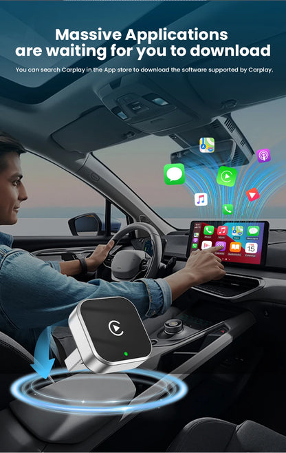 PLAYAIBOX Wireless 2IN1 CarPlay Android Auto Wireless Supermini Box Adapter Plug And Play Dongle Bluetooth WiFi Fast Connect