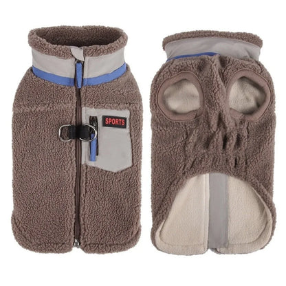 Cute Warm Dog Vest Thickened Sherpa Lined Teddy Schnauzer Clothes with Zipper Puppy Vest Dog Apparel