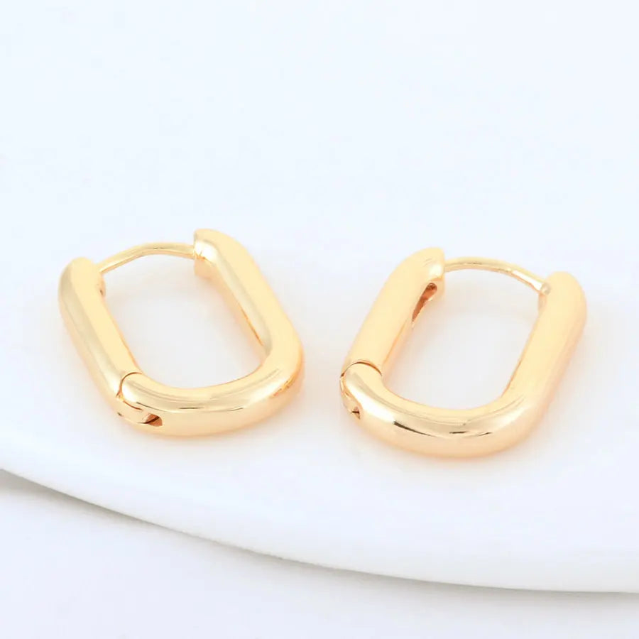 4PCS 16MM 18MM 20MM 14K Gold Color Brass Oval Earrings Hoops High Quality Jewelry Making Supplies Diy Findings Accessories