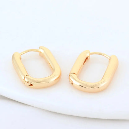 4PCS 16MM 18MM 20MM 14K Gold Color Brass Oval Earrings Hoops High Quality Jewelry Making Supplies Diy Findings Accessories