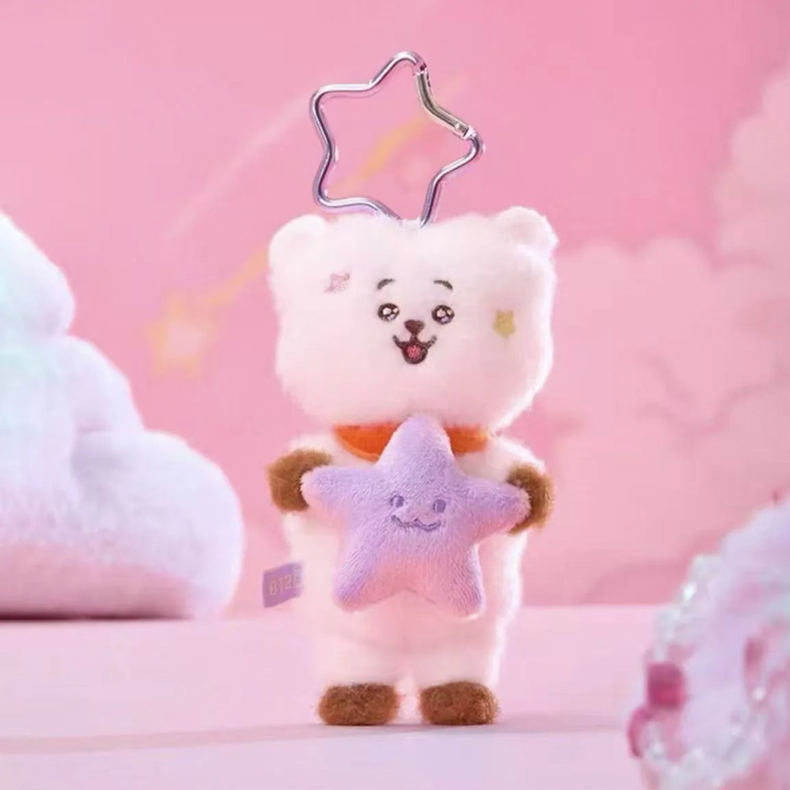 10Cm Anime Cartoon Bt21 Plush Toy Creative New Travel Series Tata Cooky Plush Doll Backpack Keychain Accessory Gift for Friends