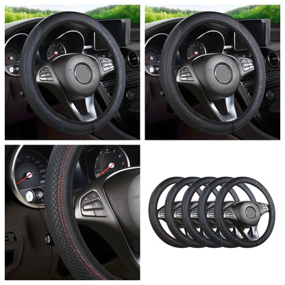Steering Wheel Cover Anti Slip Breathable Steering Cover Universal Microfiber PU Leather Steer Wheel Protector No inner circle