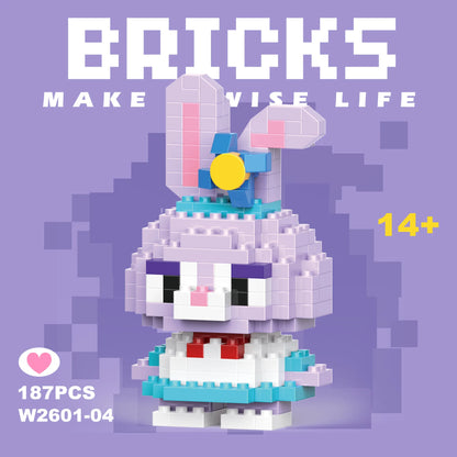 Disney 108 style Stitch LinaBell StellaLou Building Blocks Princess Cartoon Figrues Bricks Children's Assembly Toys Model Gift