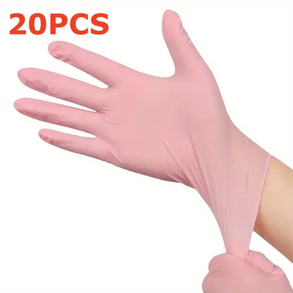 20/50/100PCS Pink Nitrile Disposable Gloves 3.5mil Latex Free Household Cleaning Gloves for Food Pre Tattoo Beauty Esthetician
