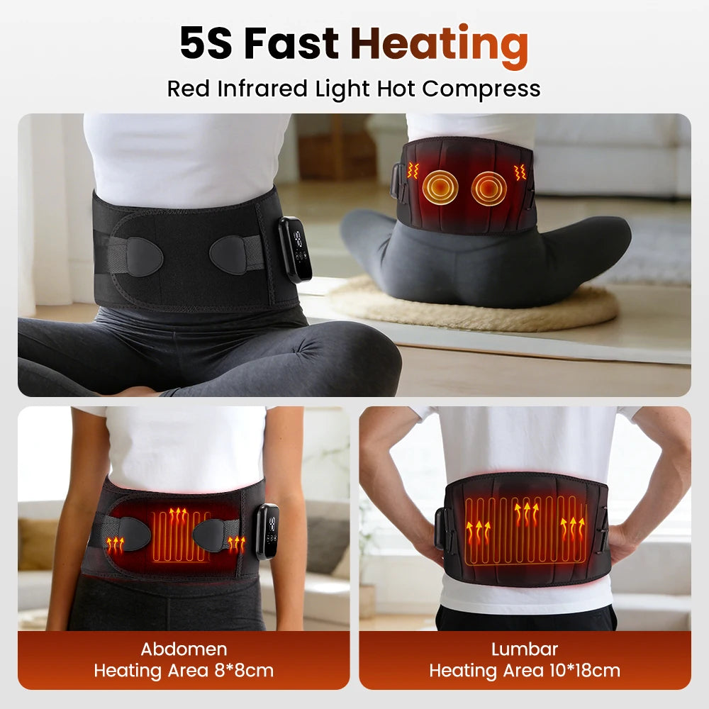 New Heating Waist Massager Belts Vibration Hot Compress Brace Belt Back Lumbar Fatigue Relax Massage Machine Heated Pad Electric